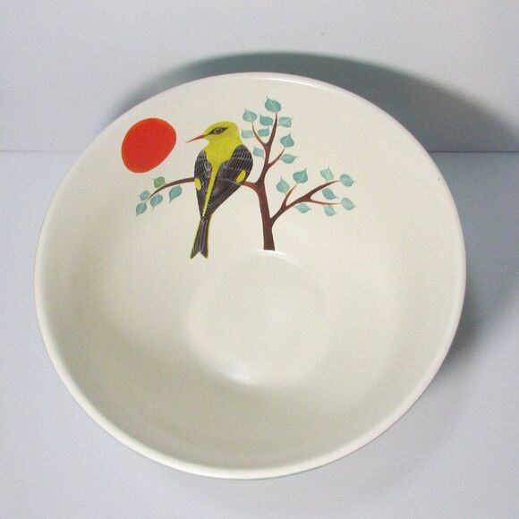 Hallmark Bird Collection Geninne Zlatkis Chickadee branch sun green beige bowl - Picture 6 of 8